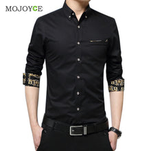 Men Luxury Slim Fit Stylish Dress Shirts Floral Print Long Sleeves Cotton Business Dress Shirt Plus Size ELY