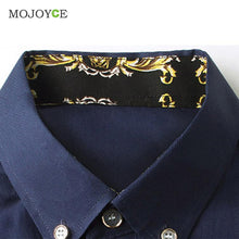 Men Luxury Slim Fit Stylish Dress Shirts Floral Print Long Sleeves Cotton Business Dress Shirt Plus Size ELY