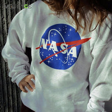 NASA Printed Pullover Sweatshirt Hoodies Loose Baseball Tops Femme Sweatshirt Women Suit Women Hoodies Women ELY