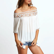 Off Shoulder Women Blouses Tops Half Sleeve Shirt Women Blusa Plus Size blusas femininas Hollow Off Shoulder Top ELY