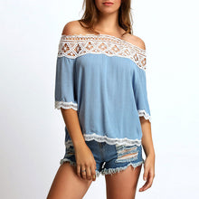 Off Shoulder Women Blouses Tops Half Sleeve Shirt Women Blusa Plus Size blusas femininas Hollow Off Shoulder Top ELY