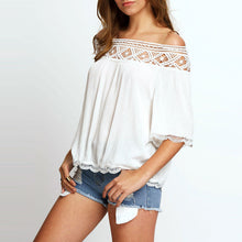 Off Shoulder Women Blouses Tops Half Sleeve Shirt Women Blusa Plus Size blusas femininas Hollow Off Shoulder Top ELY