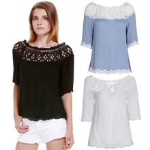 Off Shoulder Women Blouses Tops Half Sleeve Shirt Women Blusa Plus Size blusas femininas Hollow Off Shoulder Top ELY