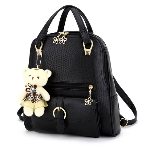 PU Leather Backpack School Bag Student Mochila Feminina Candy Color Women Bags Mochila Bagpack School Bags for Teenagers ELY