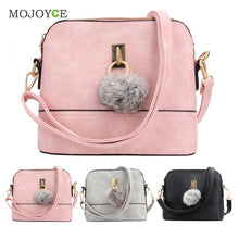 PU Leather Shoulder Bag with Plush Ball Women Bag Women Leather Handbag Crossbody Women Messenger Bags Bolsa Feminina ELY
