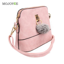 PU Leather Shoulder Bag with Plush Ball Women Bag Women Leather Handbag Crossbody Women Messenger Bags Bolsa Feminina ELY