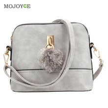 PU Leather Shoulder Bag with Plush Ball Women Bag Women Leather Handbag Crossbody Women Messenger Bags Bolsa Feminina ELY