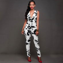 Printing Women Jumpsuit Clubwear V Neck Playsuit Bodycon Bodysuit Party Trousers Rompers Womens Jumpsuit combinaison femme ELY