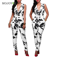 Printing Women Jumpsuit Clubwear V Neck Playsuit Bodycon Bodysuit Party Trousers Rompers Womens Jumpsuit combinaison femme ELY