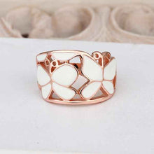 18k gold plated rings for men rose wihte flower anel feminino joias 523 ELY