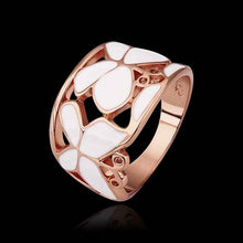 18k gold plated rings for men rose wihte flower anel feminino joias 523 ELY