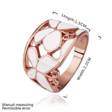 18k gold plated rings for men rose wihte flower anel feminino joias 523 ELY