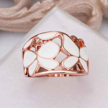 18k gold plated rings for men rose wihte flower anel feminino joias 523 ELY