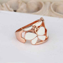 18k gold plated rings for men rose wihte flower anel feminino joias 523 ELY