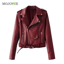 Sexy Slim Biker PU Leather Motorcycle Jacket Women Leather Jacket Short Zipper Coat Outwear Chaquetas Mujer ELY