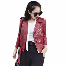 Sexy Slim Biker PU Leather Motorcycle Jacket Women Leather Jacket Short Zipper Coat Outwear Chaquetas Mujer ELY
