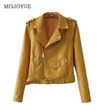 Sexy Slim Biker PU Leather Motorcycle Jacket Women Leather Jacket Short Zipper Coat Outwear Chaquetas Mujer ELY