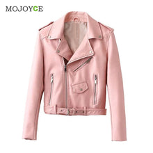 Sexy Slim Biker PU Leather Motorcycle Jacket Women Leather Jacket Short Zipper Coat Outwear Chaquetas Mujer ELY