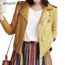 Sexy Slim Biker PU Leather Motorcycle Jacket Women Leather Jacket Short Zipper Coat Outwear Chaquetas Mujer ELY