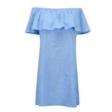 Sexy Women Dress Vestido Blue Off Shoulder Dress Short Sleeve Loose Elastic Ruffle Dress vestido de festa Plus Size ELY