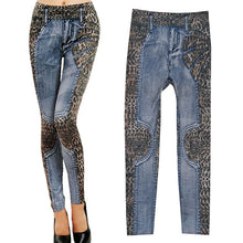 Sexy Women's Denim Stretch Look Ripped Faux Top Jean Leggings Women Denim Pants Leggings Women ELY