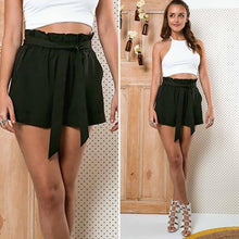 Short High Waist Belt Solid Casual Shorts Army Green Women Chiffon Pocket Loose Shorts 1STL ELY
