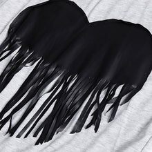 Short Sleeve T-shirt Women Grey Cotton Top Tees Heart Tassel Shirt Sleeve Casual O-Neck Crop Top Tee Shirt Femme ELY