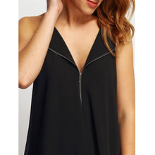 Sleeveless Sexy Zipper Chiffon Cropped Feminino Shirt Women Casual Slim Sling Camis Crop Top for Sleeveles Blusa ELY