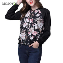 Jacket Women Floral Print Baseball Jacket Zipper Varsity Outwear Coat Women Bomber Jacket jaqueta feminina ELY
