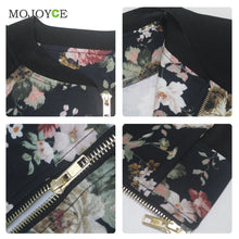 Jacket Women Floral Print Baseball Jacket Zipper Varsity Outwear Coat Women Bomber Jacket jaqueta feminina ELY