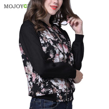 Jacket Women Floral Print Baseball Jacket Zipper Varsity Outwear Coat Women Bomber Jacket jaqueta feminina ELY