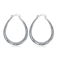 silver plated earing Ellipse Skin Prismatic hoop Earring silver plated Earrings 294 ELY
