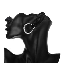 silver plated earing Ellipse Skin Prismatic hoop Earring silver plated Earrings 294 ELY