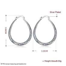 silver plated earing Ellipse Skin Prismatic hoop Earring silver plated Earrings 294 ELY