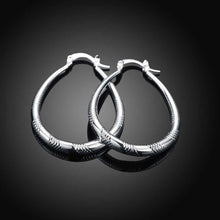 silver plated earing Ellipse Skin Prismatic hoop Earring silver plated Earrings 294 ELY