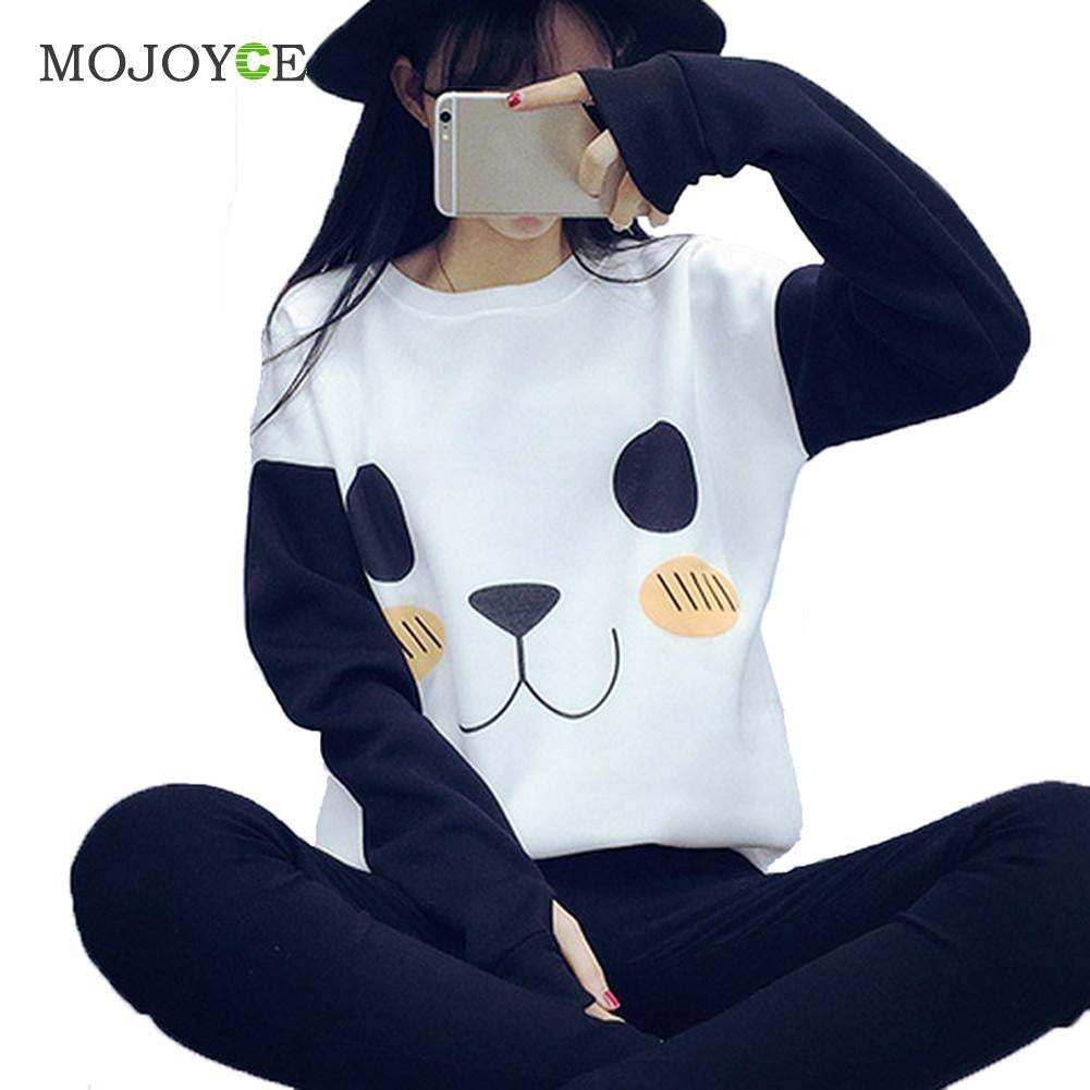 Wind Panda Print Hoodies Women Hoodie sweatshirt women Casual Cartoon Panda Sweatshirts Cute Suit Women ELY