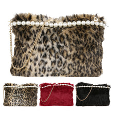 Artificial Conny Wool Women Bag Handbag Ladies Shoulder Bag Women Messenge Bags Leopard Fur Shoulder Bag Clutch ELY