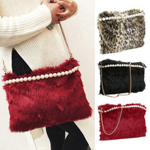 Artificial Conny Wool Women Bag Handbag Ladies Shoulder Bag Women Messenge Bags Leopard Fur Shoulder Bag Clutch ELY