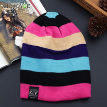 Men Women Beanies Striped Rainbow Colors Hat Cotton Knitted Hats for women Soft Beanie Gorro Cap ELY