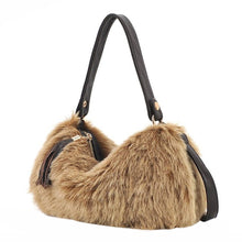 PU Artificial Cony Wool Handbag Ladies Tassel Shoulder Bag Faux Fur Women Leather Handbag Plush Cony Hair Clutch ELY