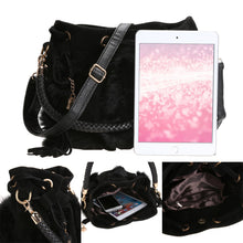 Women Bag Handbag Artificial Conny Woolen Drawstring NubuckBucket Brand Handbag Shoulder Bag Tassel Hand Bag Clutch ELY
