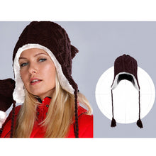 Women Caps Hats Plush Earflap Hat Knitted Wool Beanie Cap Woolen Warm Christmas Caps 1STL ELY
