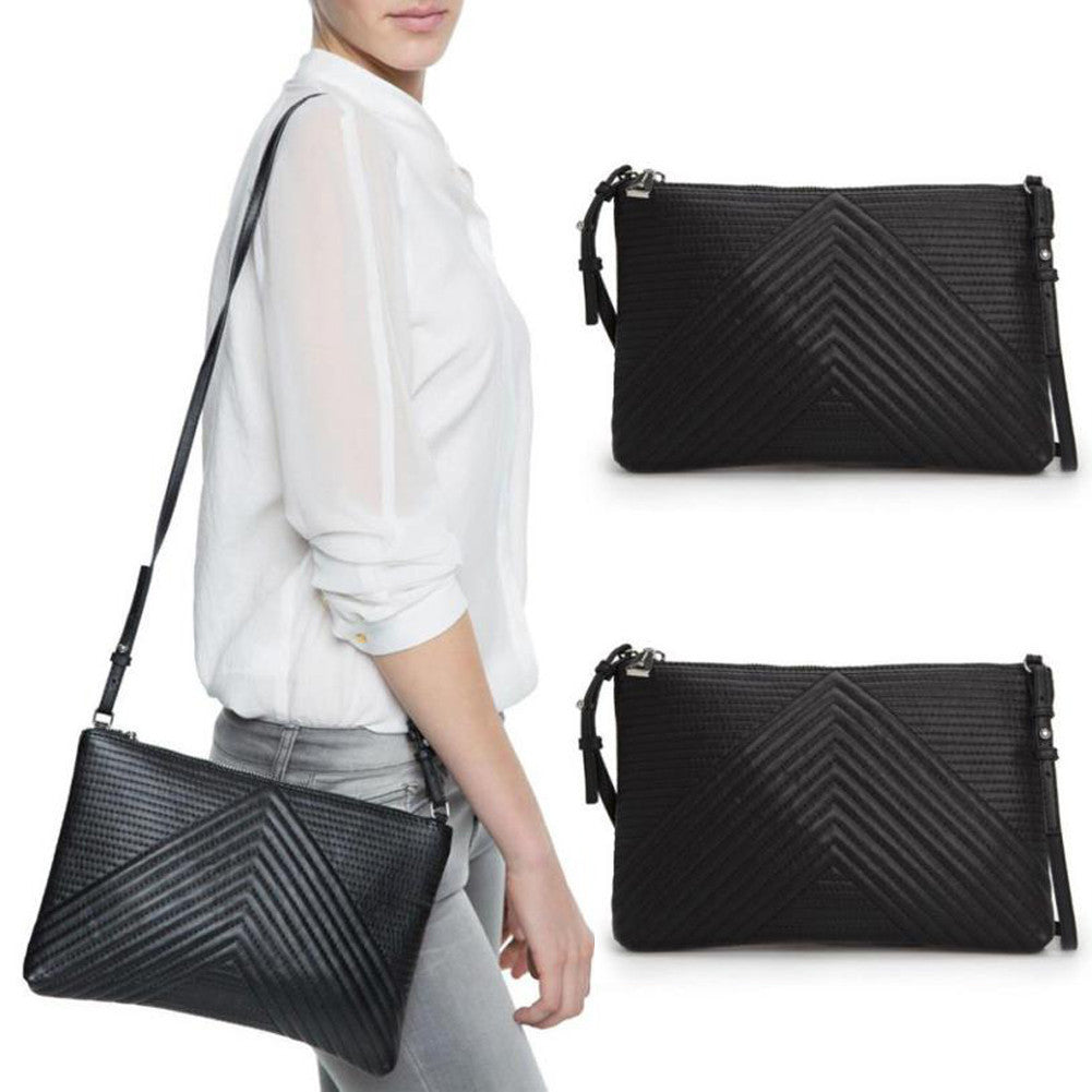Woman Leather Handbags Tote Crossbody Bags Shoulder PU Leather Messenger Bag Stripes Clutch Handbags Bolsa Feminina ELY