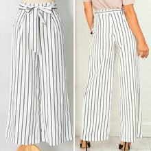Women Lady Loose Harem Striped Wide Leg Pants Sexy Chic Stylish Vogue Strip Long Pants Trousers ELY