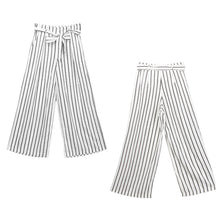 Women Lady Loose Harem Striped Wide Leg Pants Sexy Chic Stylish Vogue Strip Long Pants Trousers ELY