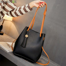 Women Leather Handbag PU Barrel Bag with Tassel Handbag Shoulder Bag Large Famous Brand Designer sac Tote Women Bag Clutch ELY
