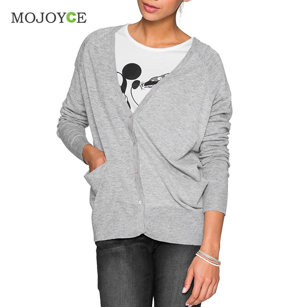 Women Long Sleeve Cotton Cardigan Gray Loose Coat Outwear Top Long Sleeve Girl Women Open School Cardigan ELY