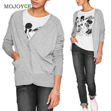 Women Long Sleeve Cotton Cardigan Gray Loose Coat Outwear Top Long Sleeve Girl Women Open School Cardigan ELY