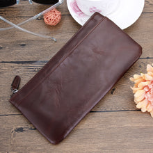 Women Men Leather Long Zipper Wallet 55''Phone Holder Zipper Coin Purse Leather Clutch Mobile Phone Holder ELY