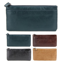 Women Men Leather Long Zipper Wallet 55''Phone Holder Zipper Coin Purse Leather Clutch Mobile Phone Holder ELY